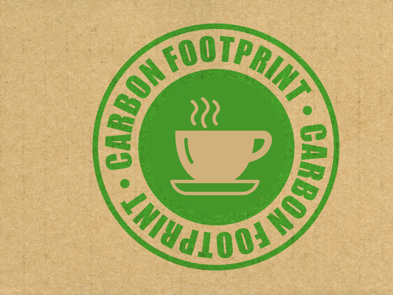 Símbolo da pegada de carbono do café