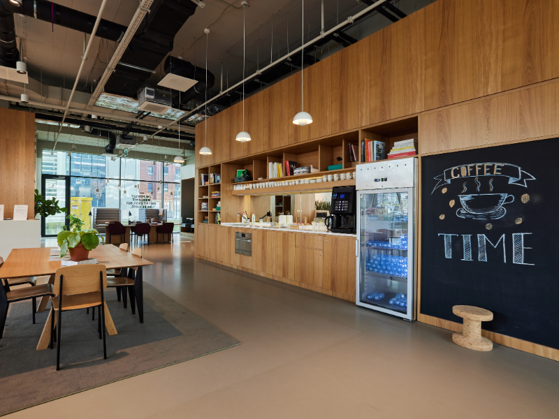 Perfeito exemplar de cafeterias modernas.