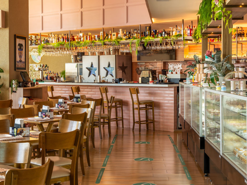 Um exemplo real de cafeterias modernas.